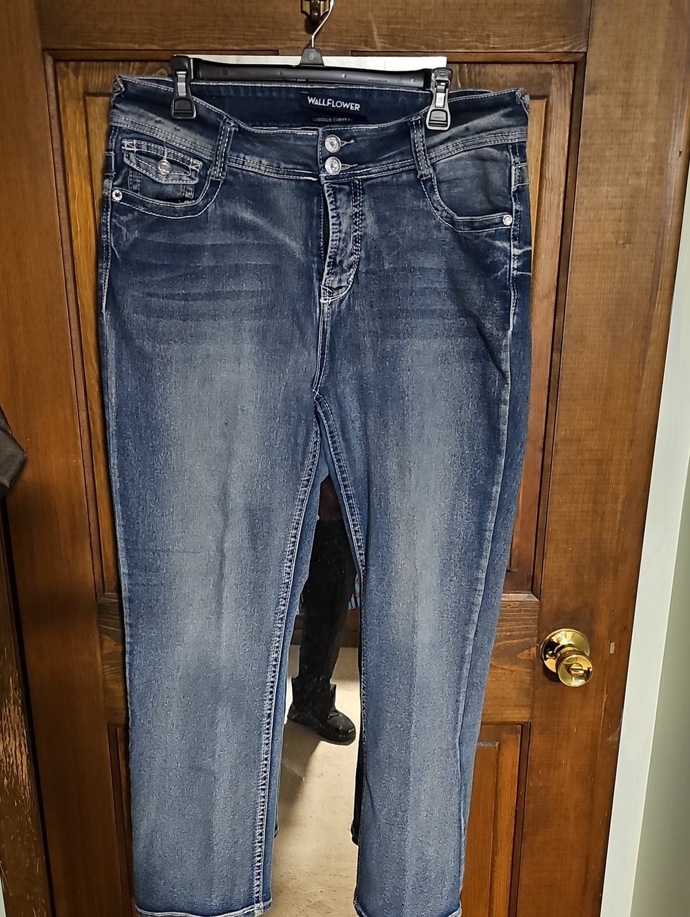 Wallflower Faded Dark Blue Cropped Jeans